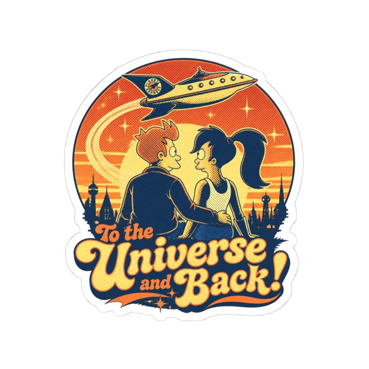 Futurama "To the Universe and Back!" Sticker - Official Stickers merchandise